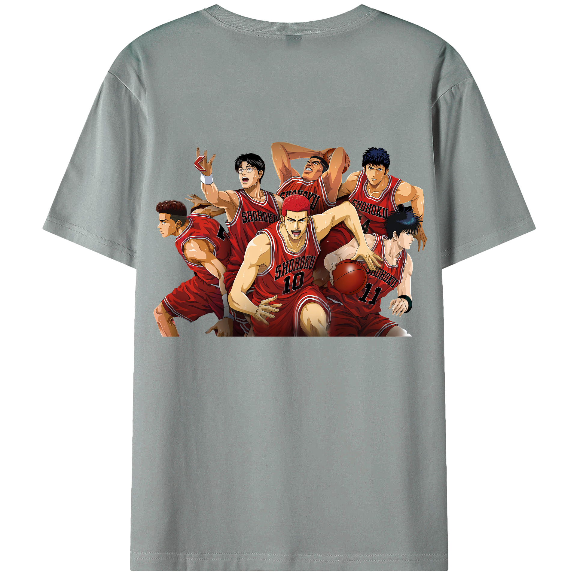（画像用） SLAM DUNK／スラムダンク 綿100％ メンズ半袖Tシャツ（バックプリント） 通気性